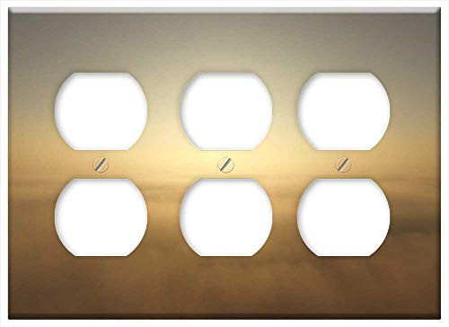 Triple Duplex Outlet Wall Plate Cover - Sun Sunset Sky Fair Weather Dawn