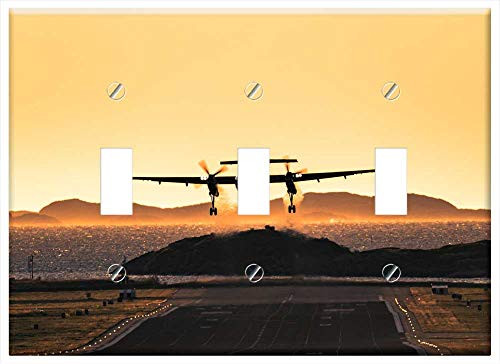 Switch Plate Triple Toggle - Wideroe Departure Bodo Nordland Sunset