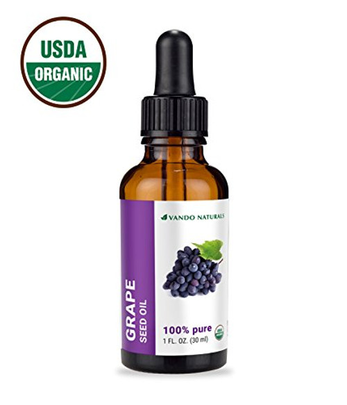 VANDO NATURALS Grape Seed Oil Virgin Organic 1 Fluid Ounce VANDO NATURALS Grape Seed Oil Virgin Organic 1 Fluid Ounce