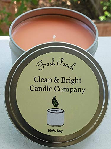 8 oz. Soy Candle Tin  Peach