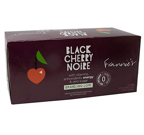 Frannie s Sparkling Beverage- Zero Calories  and  Sugar  Aspertame Free  Your Choice of Seven Different Flavors- 8 12 oz. Cans  Black Cherry Noir