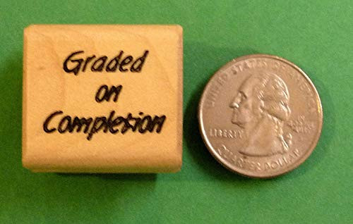 Graded On Completion  Wood Mntd Teacher s Stamp - Rubber Stamp Wood Carving Blocks