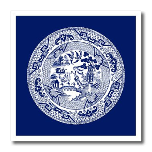 3dRose Willow Pattern in Delft Blue and White-Iron on Heat Transfer, 10 by 10", for White Material (ht_220439_3) 3dRose Willow Pattern in Delft Blue and White-Iron on Heat Transfer, 10 by 10", for White Material (ht_220439_3)