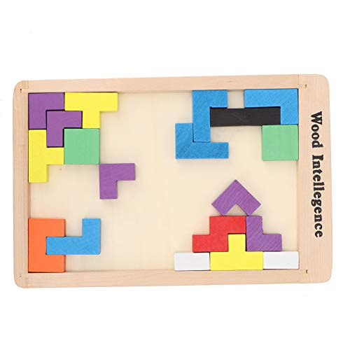 Diydeg Wooden Puzzle Wooden Colorful Building Block Toy Durable Puzzle Toy Educational Toy for Children Kids