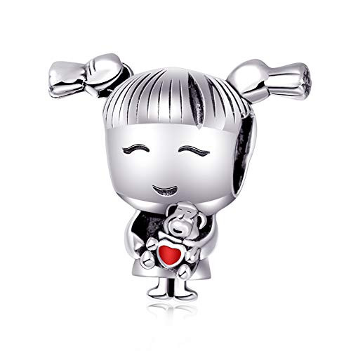 Lucky Girl Charm 925 Sterling Silver Child Charm Birthday Charm Love Charm for Pandora Charm Bracelet  Girl