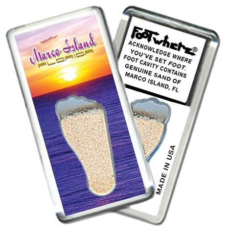 Marco Island  FL FootWhere Souvenir Fridge Magnet. Made in USA  MCI203 - Sunset