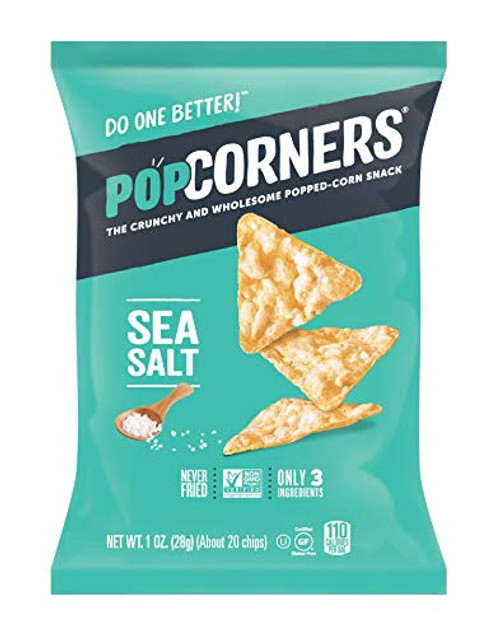 Popcorners Gluten Free Popped Corn Snacks  Sea Salt  20 Oz