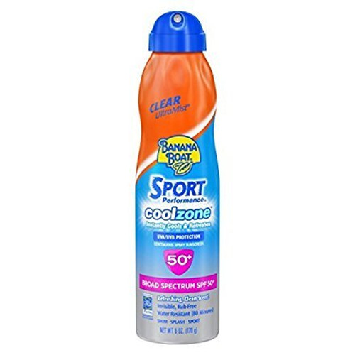 Banana Boat Sunscreen Sport Performance Cool Zone Broad Spectrum Sun Care Sunscreen Spray - SPF 50 6 Ounce by Banana Boat Banana Boat Sunscreen Sport Performance Cool Zone Broad Spectrum Sun Care Sunscreen Spray - SPF 50 6 Ounce by Banana Boat
