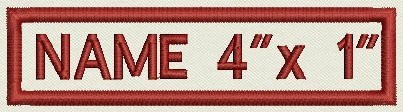 Custom Embroidered Rectangular Name Patch - One Line