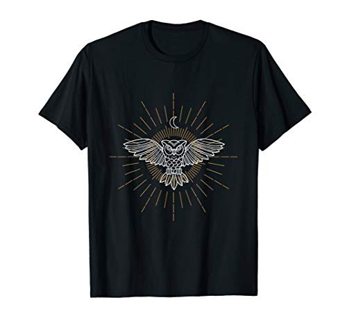 Vintage Astro Owl Luna Sun moon and nature for astrologers T-Shirt