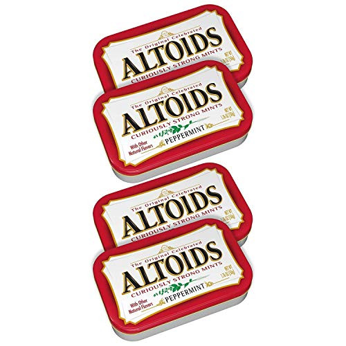 ALTOIDS Curiously Strong Peppermint Mints  Pocket-Sized Tins  1.76 oz  4-Pack