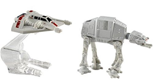 Mattel Hot Wheels Star Wars Starship 2-Pack, Snowspeeder (Orange) vs. AT-AT