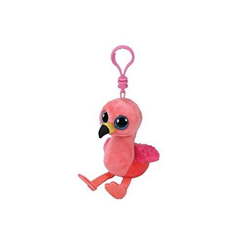 Ty GILDA - Pink Flamingo Clip Key Chain Plush