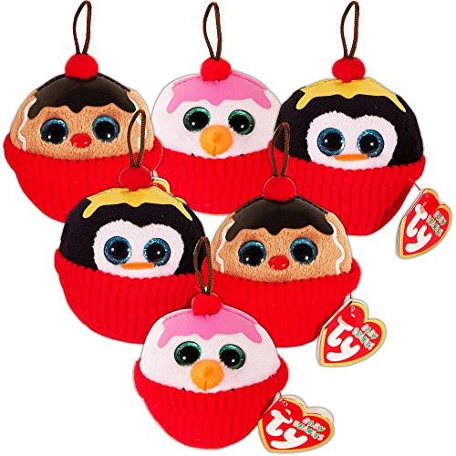 Ty Cupcake Party Favors Set -- 6 Ty Plush Beanie Cupcakes (Party Supplies, Decorations)