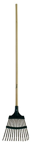 Flexrake 10W Shrub Rake 10-Inch Metal/Poly with 48-Inch Wood Handle