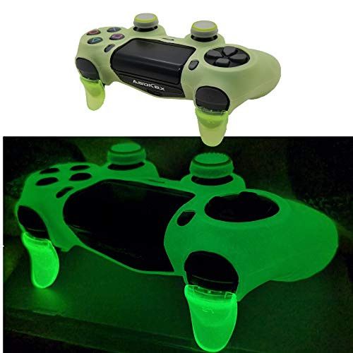 Ps4 Controller Skin Silicone Case Grip Glow in Dark Protective Cover for PS4 slim Pro Dualshock 4 Controller  Glow Green