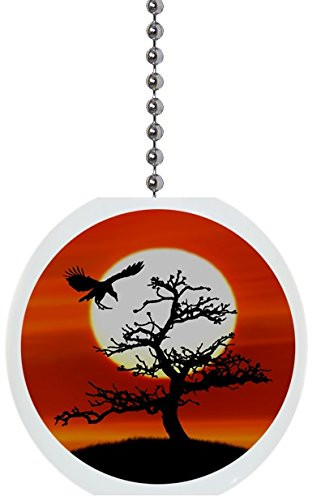 Silhouette Crimson Sunset Solid Ceramic Fan Pull