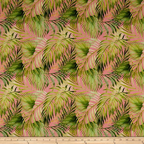 Northcott Island Sun Tropical Leaf Toss Pink Multi Quilt Fabric