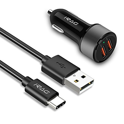 iRAG CRM1 Car Charger for Moto Z3 Play/G6/G6 Plus/Z2 Force/Z2 Play/X4/Moto Z/Z Droid/Z Force Droid/Z Play Droid-36W Quick Charge 3.0 Two-Port USB Adapter with 6 ft USB Type C to A Charging Cable Cord iRAG CRM1 Car Charger for Moto Z3 Play/G6/G6 Plus/Z2 Force/Z2 Play/X4/Moto Z/Z Droid/Z Force Droid/Z Play Droid-36W Quick Charge 3.0 Two-Port USB Adapter with 6 ft USB Type C to A Charging Cable Cord