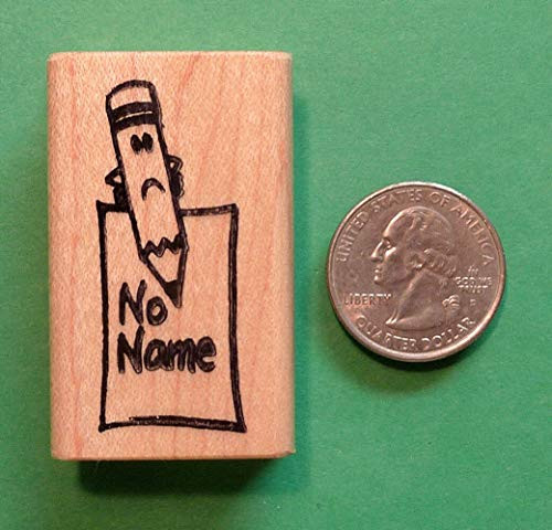No Name Pencil - Teacher s Rubber Stamp  Wood Mounted - Rubber Stamp Wood Carving Blocks