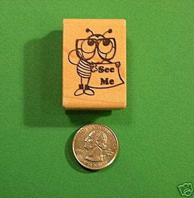 Teachers    See Me   Rubber Stamp  Wood Mounted - Rubber Stamp Wood Carving Blocks