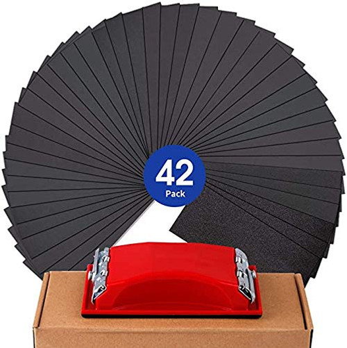 SeaboteK 120 To 3000 Assorted Grit Sandpaper for Wood Furniture Finishing Metal Sanding and Automotive Polishing Dry or Wet Sanding 9 x 3.6 Inch 42-Sheet SeaboteK 120 To 3000 Assorted Grit Sandpaper for Wood Furniture Finishing Metal Sanding and Automotive Polishing Dry or Wet Sanding 9 x 3.6 Inch 42-Sheet