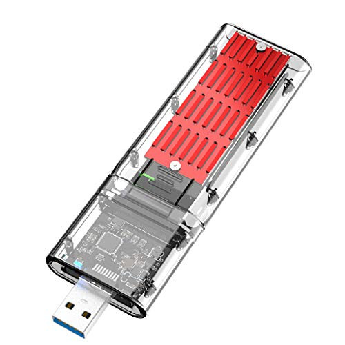 AOJUE USB 3.0 Gen 1 to M.2 NGFF SSD Enclosure Adapter  External SATA Based M.2 Solid State Hard Drive Enclosure to B-Key 2280 2260 2242 2230  Doesn t Support NVME SSD   red