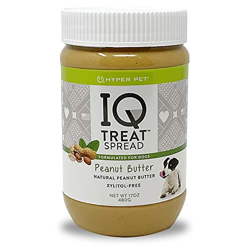 Hyper Pet IQ Treat Spread Dog Peanut Butter  100 percent Natural-Xylitol Free Peanut Butter Made for Dogs-Perfect for IQ Treat Mat Lick Mat for Dogs-Great Dog Treats  and  Dog Snacks  Natural Peanut Butter