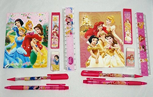 12 Stationery Set Disney Pixar Nickelodeon Children Birthday School Party Favors Bag Filler (Disney Princess)