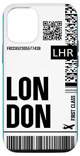 iPhone 12 12 Pro London Flight Ticket Boarding Pass England Airplane Travel Case