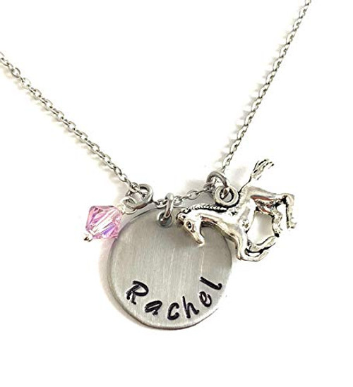 Personalized Horse necklace horse lover gift equestrian jewelry horse name and birthstone necklace Personalized Horse necklace horse lover gift equestrian jewelry horse name and birthstone necklace