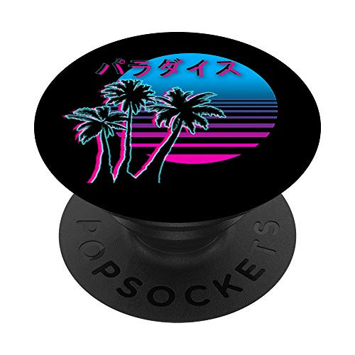 Aesthetic Vaporwave Sunset with palms Gift 80s Otaku Style PopSockets Grip and Stand for Phones and Tablets Aesthetic Vaporwave Sunset with palms Gift 80s Otaku Style PopSockets Grip and Stand for Phones and Tablets