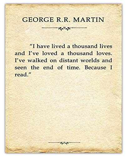 I Have Lived A Thousand Lives - George R.R. Martin Typography Wall Art Print -  11x14  Unframed Picture For Home  Office  Dorm  and  Bedroom Decor - Great Motivational Gift Idea Under 15