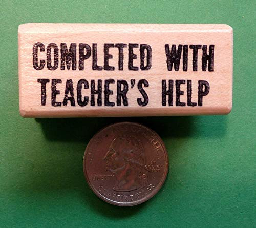 Completed with Teacher s Help - Teacher s Wood Mounted Rubber Stamp - Rubber Stamp Wood Carving Blocks