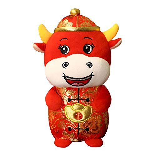 2021 Year Chinese Zodiac Ox Doll Cute Cattle Plush Toy Ox Toys Cow Mascot Doll Stuffed Animal Plush Toy Soft Tang Suit Soft Toy