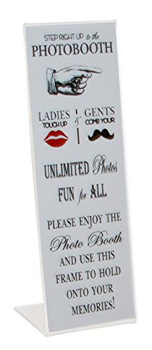 50 Slanted Acrylic Photo Booth Frames with White Step Up Inserts for 2x6 Photo Strips