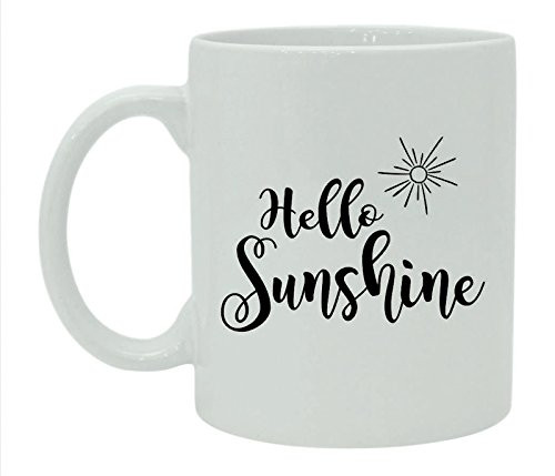 Hello Sunshine Mug Love Quote Coffee Ceramic Mug White Tea Cup Box
