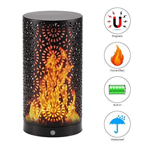 Magnetic Flame Effect Table Lamp, USB Rechargeable Waterproof LED Flickering Vintage Lantern Flame Candles Lights for Bar/Hotel/Restaurants/Home Office/Party Decorations Magnetic Flame Effect Table Lamp, USB Rechargeable Waterproof LED Flickering Vintage Lantern Flame Candles Lights for Bar/Hotel/Restaurants/Home Office/Party Decorations
