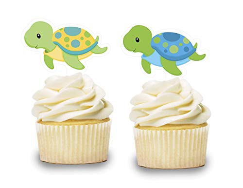 Baby Turtle Cupcake Toppers 12 PCS Cake Picks Baby Shower Animals Birthday Party Decorations Supplies Ocean Sea Themed Baby Turtle Cupcake Toppers 12 PCS Cake Picks Baby Shower Animals Birthday Party Decorations Supplies Ocean Sea Themed