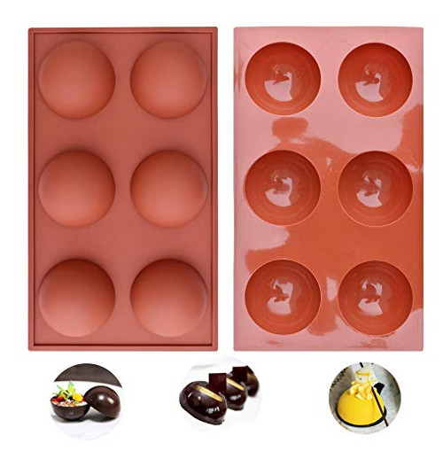 6 Holes Large Semi Sphere Silicone Mold for Chocolate Bombs  Hot Cocoa Bomb Mold  Baking Mold for Making Cake  Jelly  Dome Mousse.  2Pcs 6 Holes Large Semi Sphere Silicone Mold for Chocolate Bombs  Hot Cocoa Bomb Mold  Baking Mold for Making Cake  Jelly  Dome Mousse.  2Pcs