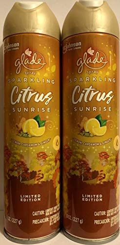 Glade Air Freshener Spray - Limited Edition - Holiday Collection 2019 - Sparkling Citrus Sunrise - Net Wt. 8 OZ  227 g  Per Can - Pack of 2 Cans