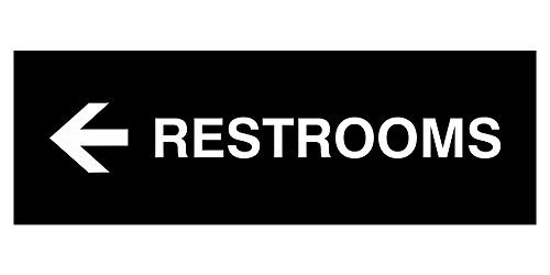 Signs ByLITA Basic Restrooms Left Arrow Directional Sign  Black  - Large