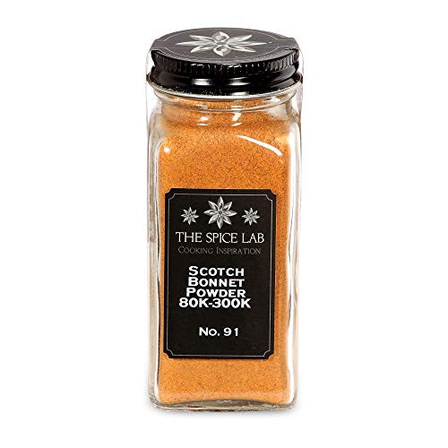 The Spice Lab - Scotch Bonnet Powder  1.2 oz  - All Natural Kosher Non GMO Gluten Free - French Jar