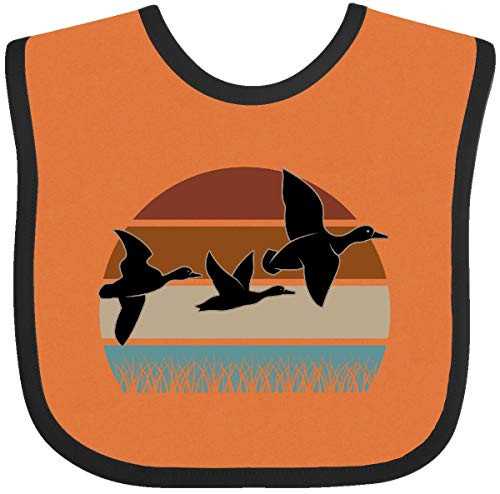 Inktastic Duck Hunting Retro Sunset Hunter Gift Baby Bib Orange and Black