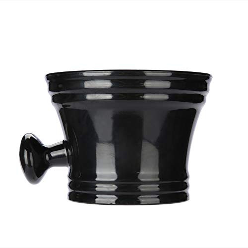 Shaving Soap Bowl Shave Mug for Shave Cream  and  Soap Foam Shaving Cream Bowl Plastic Shaving Bowl with Handle Black
