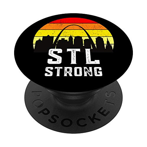 Retro STL Strong  Downtown  St Louis  Missouri  Gateway Arch PopSockets PopGrip  Swappable Grip for Phones  and  Tablets