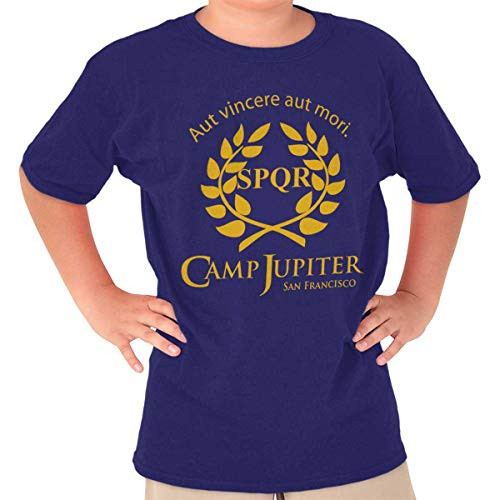 Brisco Brands Camp Jupiter SPQR Greek Mythology Crewneck T Shirts Boy Girl Purple