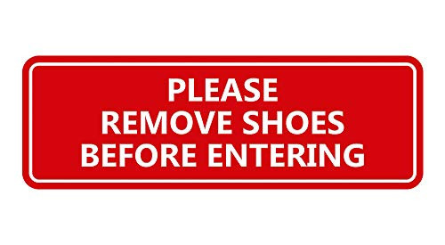 Signs ByLITA Standard Please Remove Shoes Before Entering Sign Red  - Large