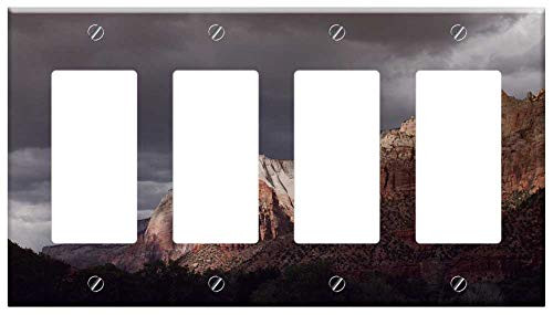 Switch Plate 4 Gang Rocker GFCI - Nature Landscape Mountain Travel Adventure Dark Switch Plate 4 Gang Rocker GFCI - Nature Landscape Mountain Travel Adventure Dark