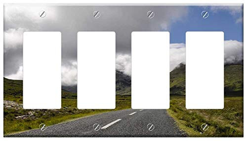 Switch Plate 4 Gang Rocker GFCI - Landscape Nature Road Mountain Travel Ireland Switch Plate 4 Gang Rocker GFCI - Landscape Nature Road Mountain Travel Ireland